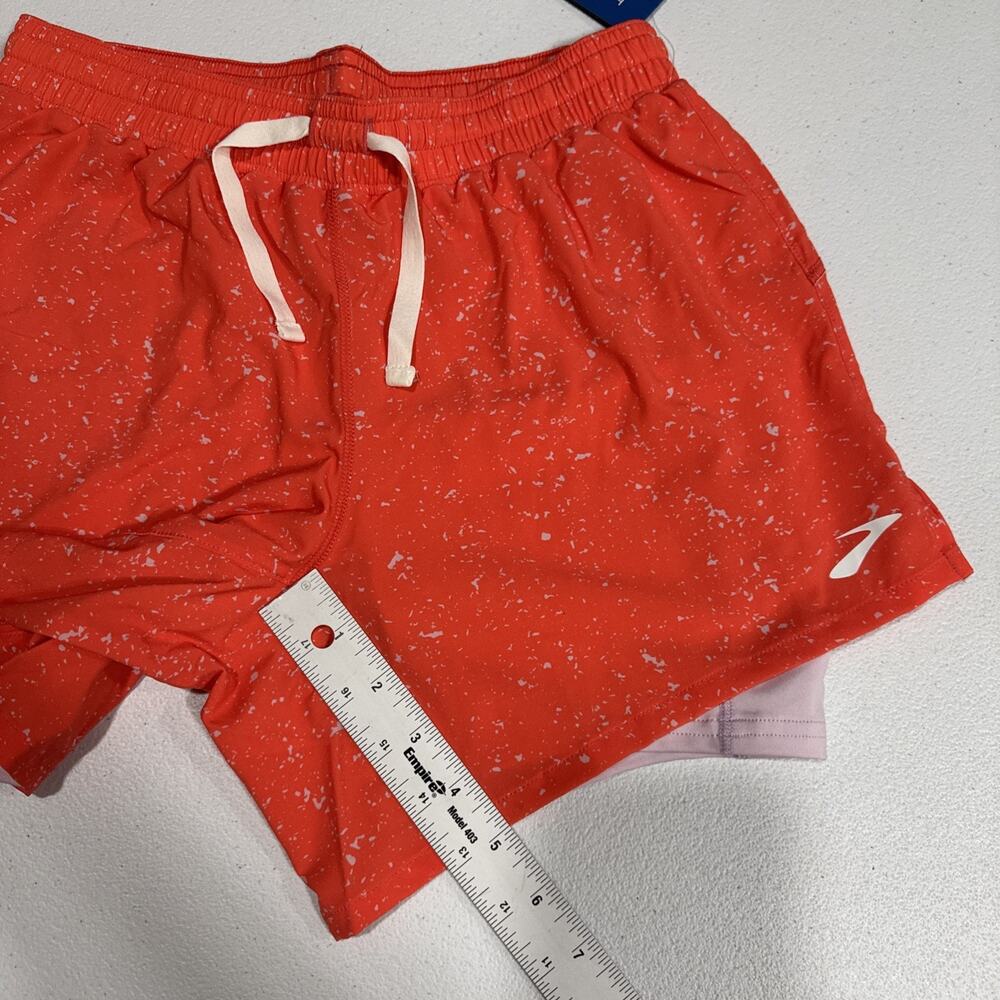 Brooks Women's Moment 5" Running Shorts 2 in 1 Athletic Orange Speckled Size XS - Picture 12 of 13